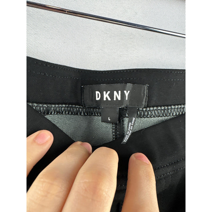 Women’s DKNY Large Black Jeggings w/ Faux Leather Details