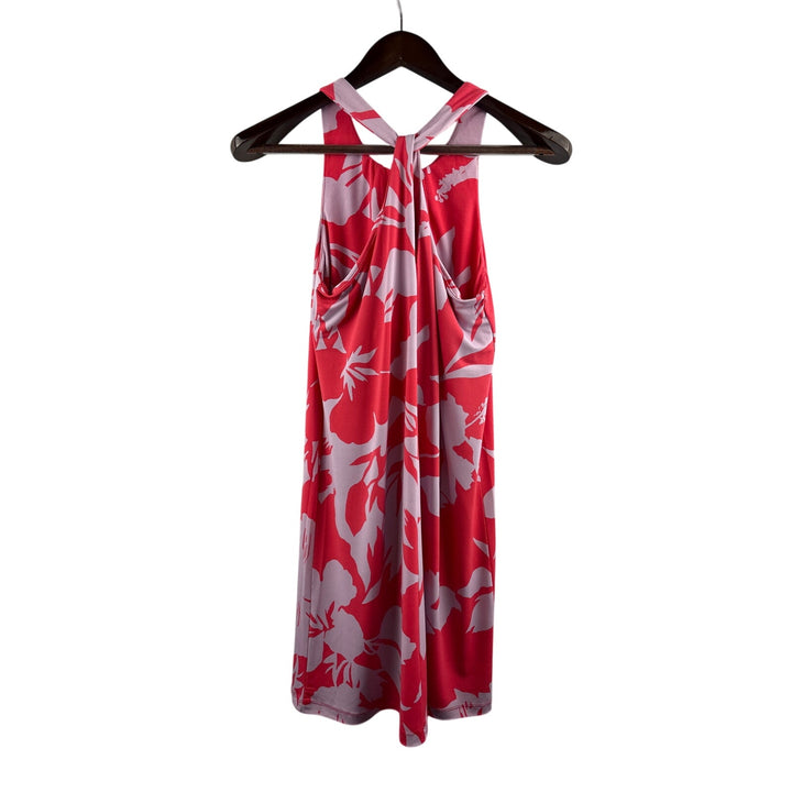 Women’s Tori Richard Small Pinky Orange & Lilac Flower Patterned Halter Dress