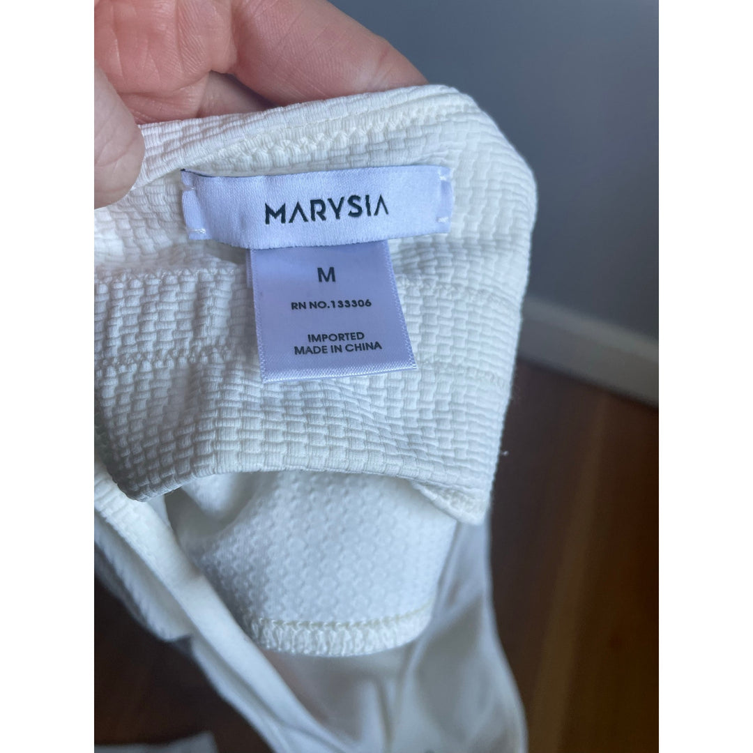 Marysia White Swim Suit Skort Set halter top size S top size M bottom Preppy Boho Clean Girl Vacation Cruise Bathing Suit