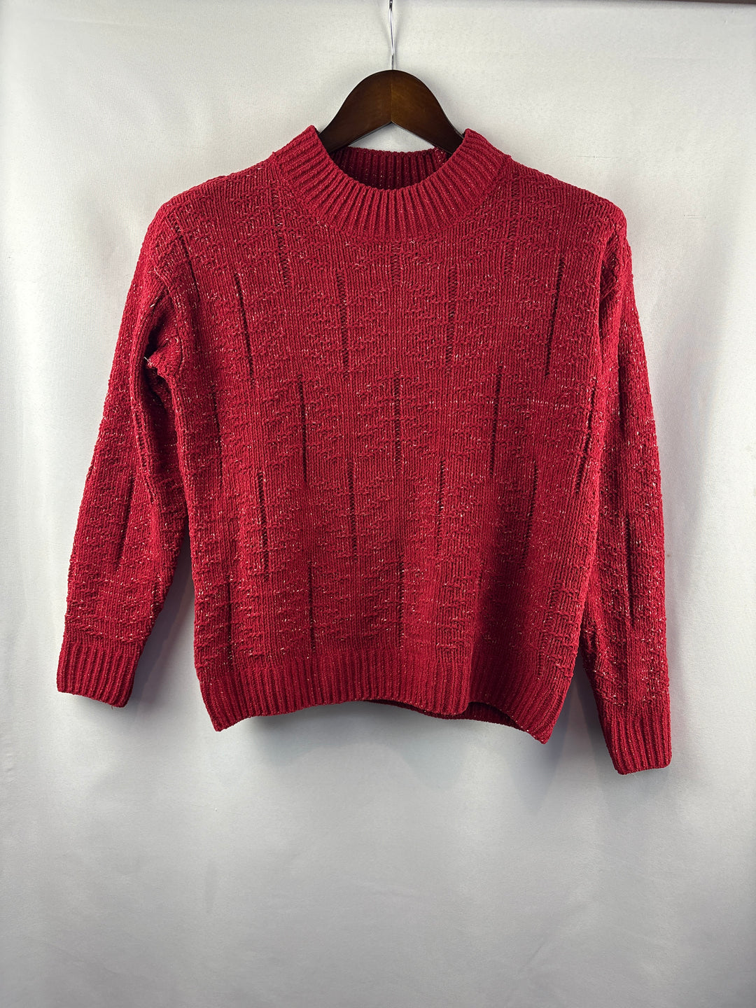 Women’s Weatherproof Small Bright Red Knit Sparkly Sweater