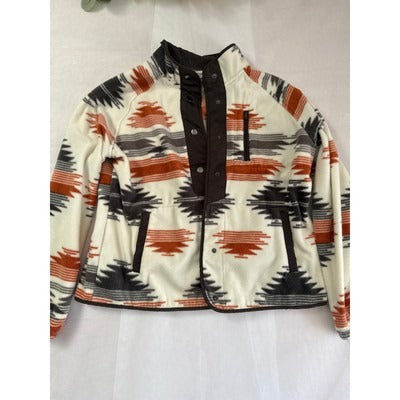 Southwestern Patterned Fleece Jacket Size L 100% Polyester Made In China