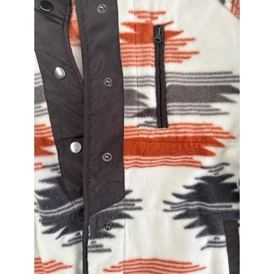 Southwestern Patterned Fleece Jacket Size L 100% Polyester Made In China