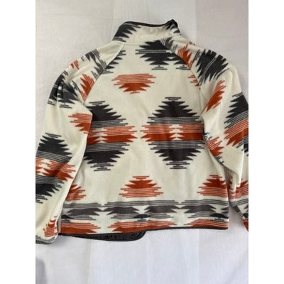 Southwestern Patterned Fleece Jacket Size L 100% Polyester Made In China