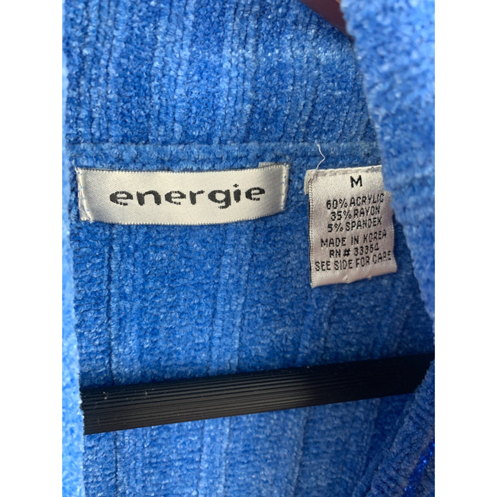 Energie Womens Ribbed Turtleneck Sweater Medium Acrylic Rayon Spandex Moonltblue
