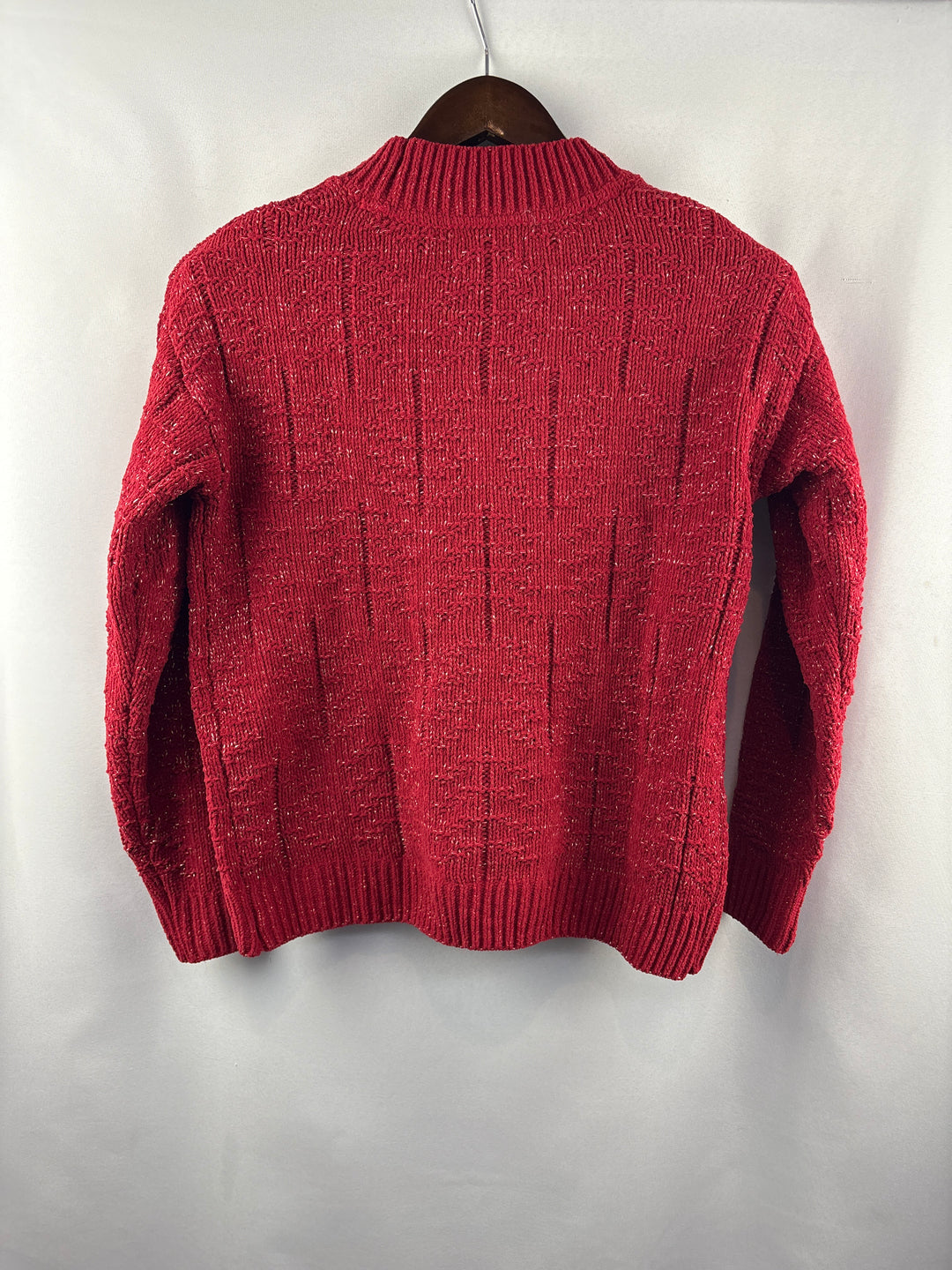 Women’s Weatherproof Small Bright Red Knit Sparkly Sweater