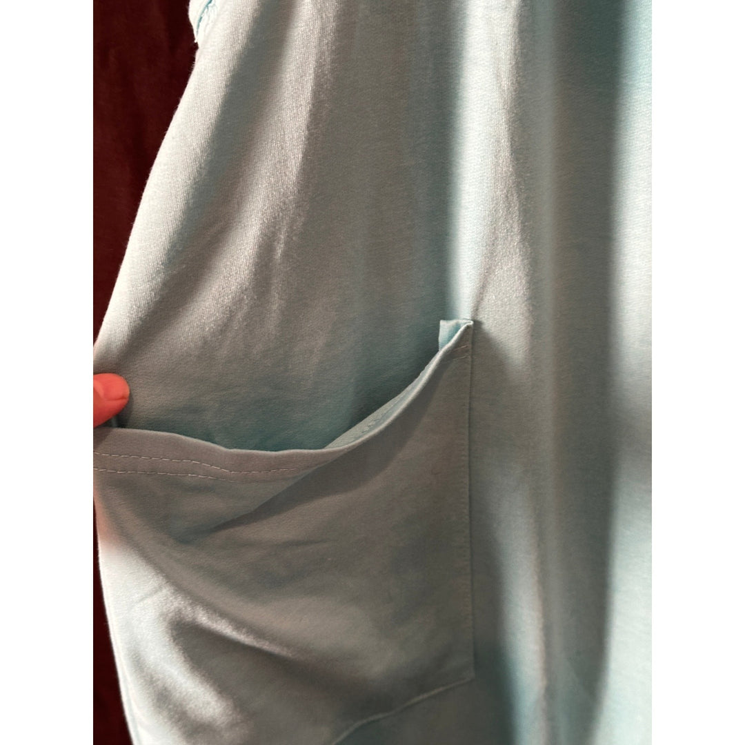 Womens Light Blue Adjustable Strap Jumpsuit With Pockets