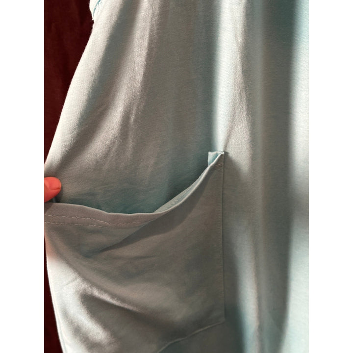 Womens Light Blue Adjustable Strap Jumpsuit With Pockets