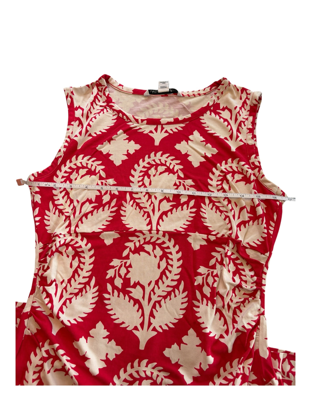 Diane Von Furstenberg Selene 100% Silk Floral Red-Cream Printed Dress Size 10