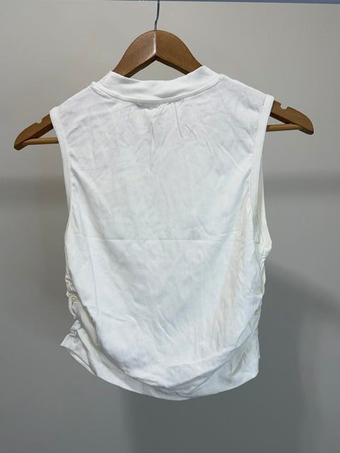 CIDER White Ruched Side Tank Top Stretch Knit NWT XL