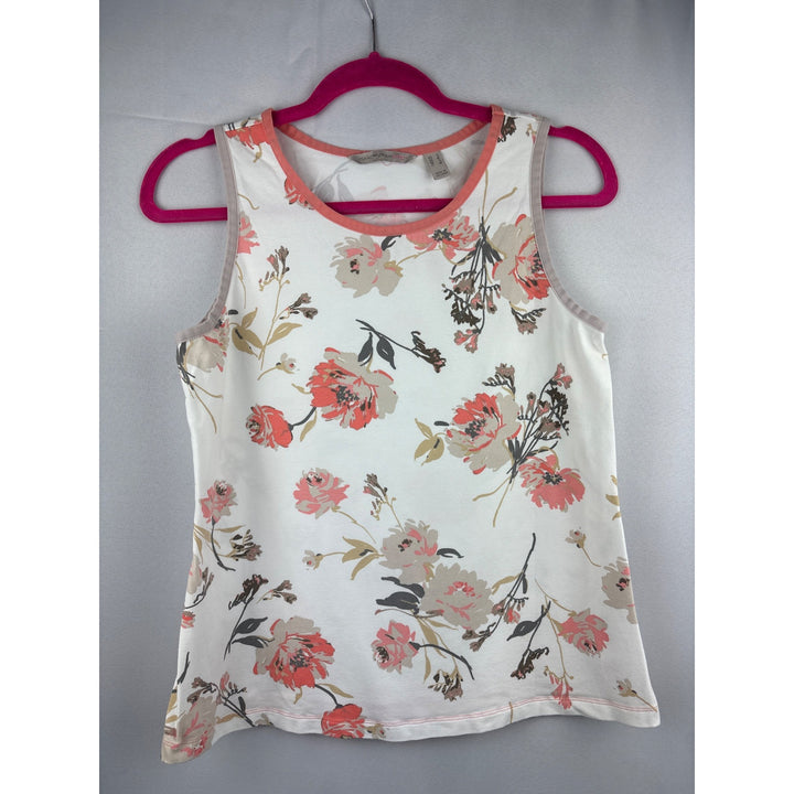 Isaac Mizrahi Live! Womens Sleeveless Floral Tank Top S Cotton/Modal