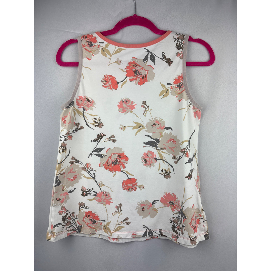 Isaac Mizrahi Live! Womens Sleeveless Floral Tank Top S Cotton/Modal