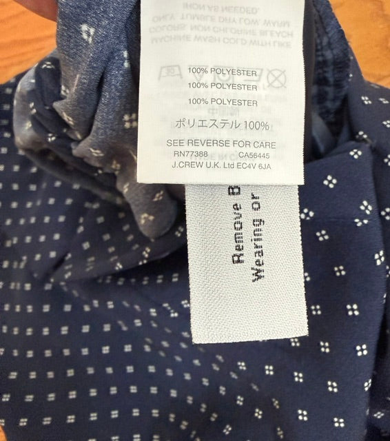 J.Crew Navy Blue Pindot Jumpsuit Sz14 NWT