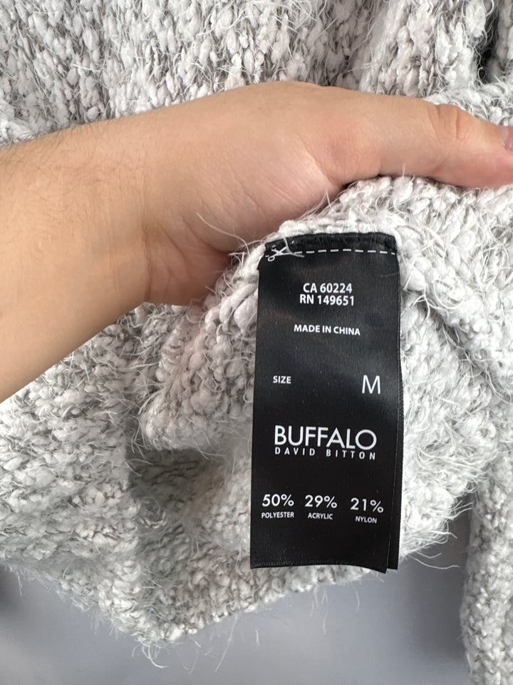 Women’s Buffalo David Bitton Medium White &amp; Gray Sweater