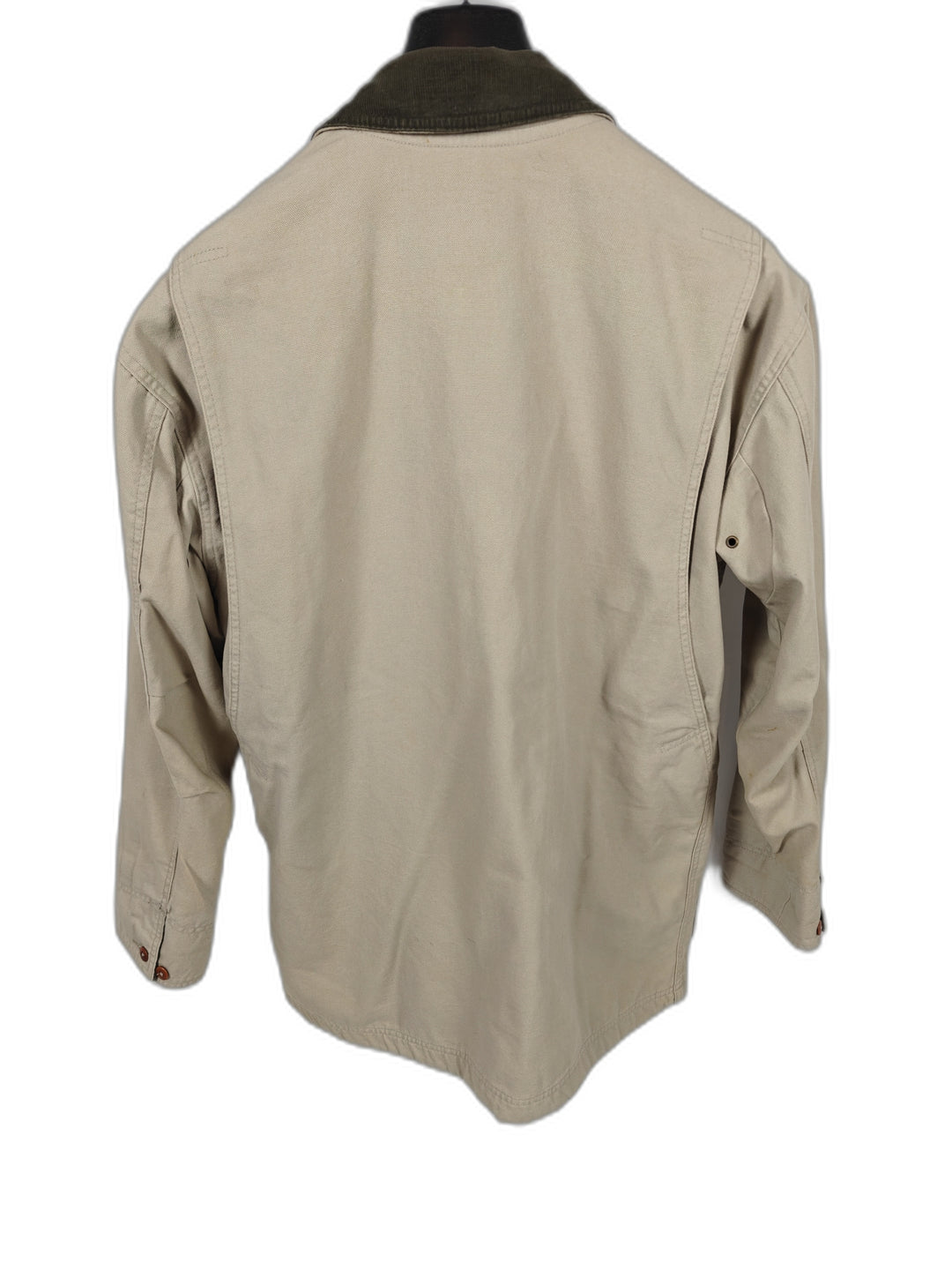 Mens LLBean Beige Barn Coat Medium Regular Plaid Lined Jacket