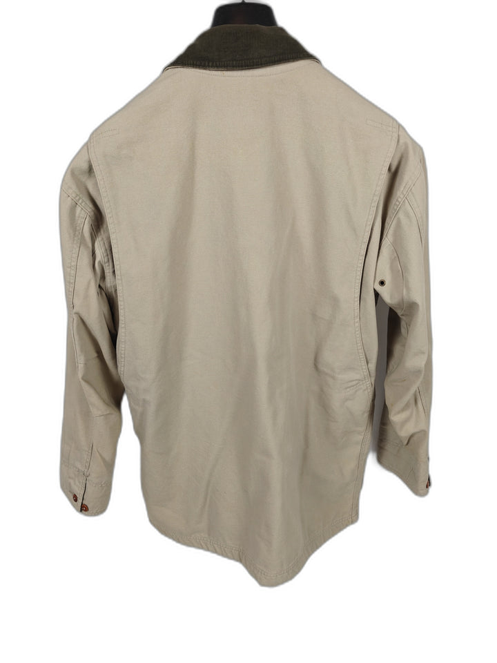 Mens LLBean Beige Barn Coat Medium Regular Plaid Lined Jacket