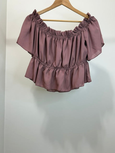 SHEIN Curve Off Shoulder Peplum Tops Bundle 0XL 1XL Set of 2
