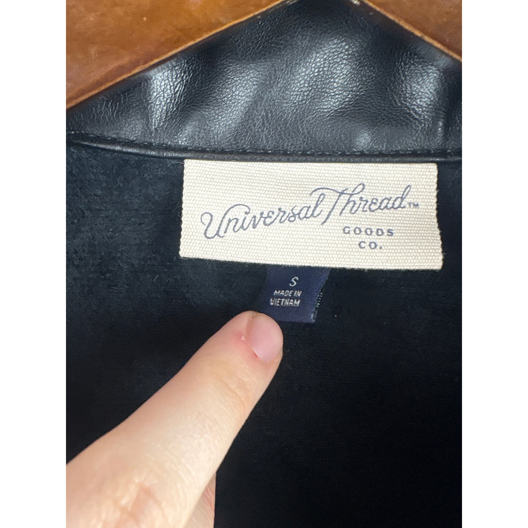 Women’s Universal Thread Small Black Faux Leather Jacket