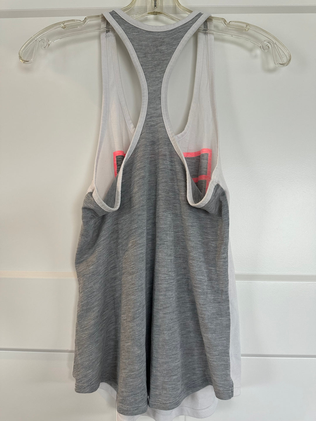 Nike Womens Tennis Court Graphic Tank Top White Gray Neon Size S