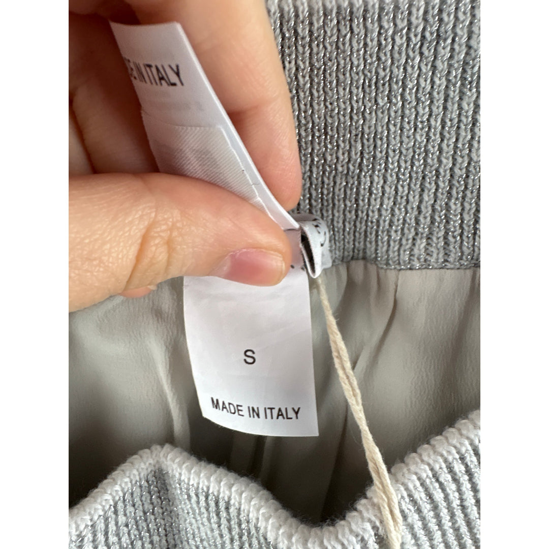 Women’s Brunello Cucinelli Small Silver Mesh Knit Shorts