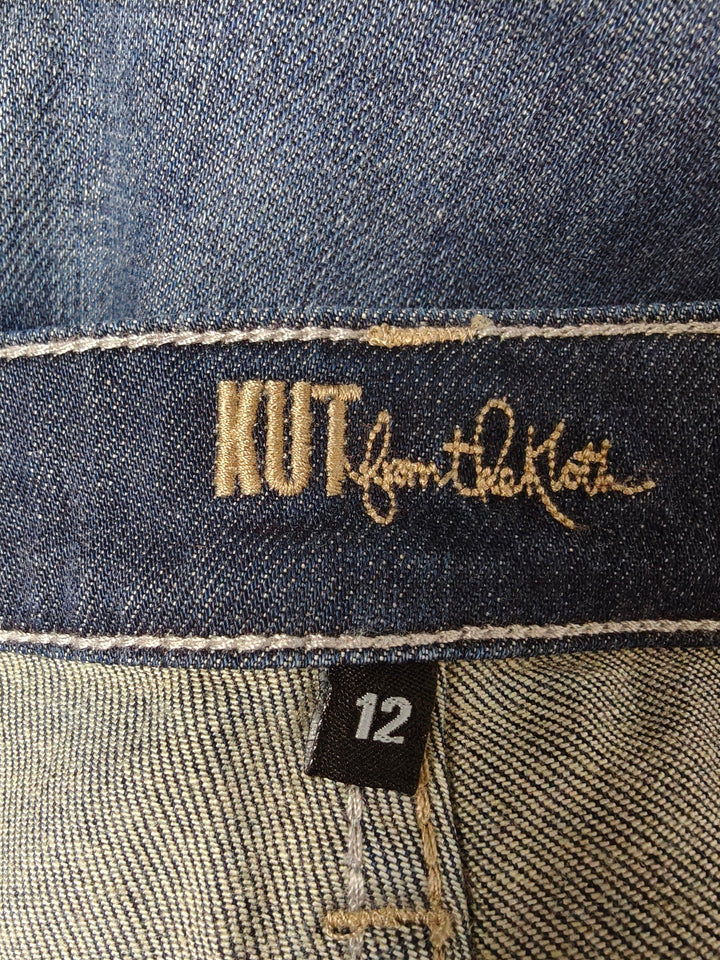 Womens KUT From The Kloth Farrah Baby Bootcut Jeans Dark Blue Size 12