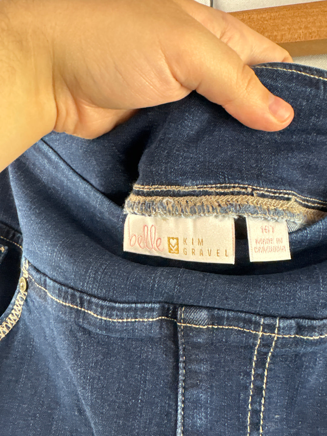 Women’s Belle Kim Gravel Size 16T Dark Blue Denim Pants