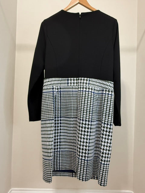 DKNY Houndstooth Plaid Knit Sheath Dress Black NWT Sz12