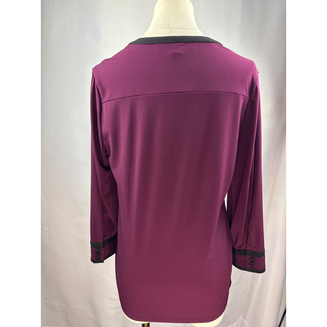 Karl Lagerfeld Paris Womens Plum Long Sleeve Tunic Top S