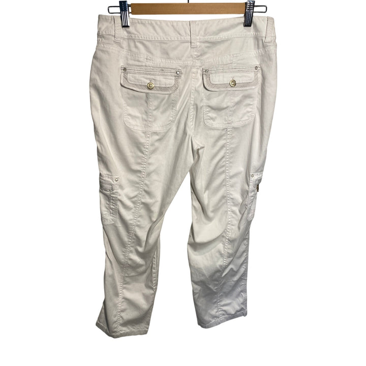 White House Black Market Women's White Cargo Style Pants Size 6