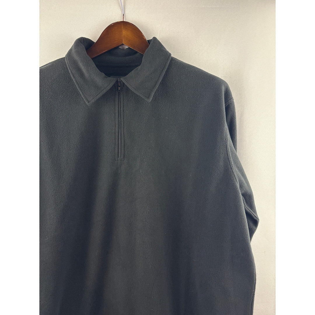 Men’s American Essentials XL Black Fleece 3/4 Zip Pullover