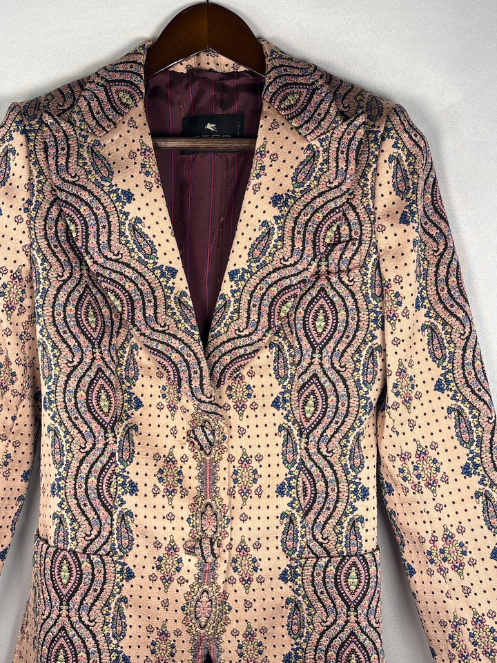 Women’s ETRO Size 40/42 Nude Abstract Patterned Pantsuit