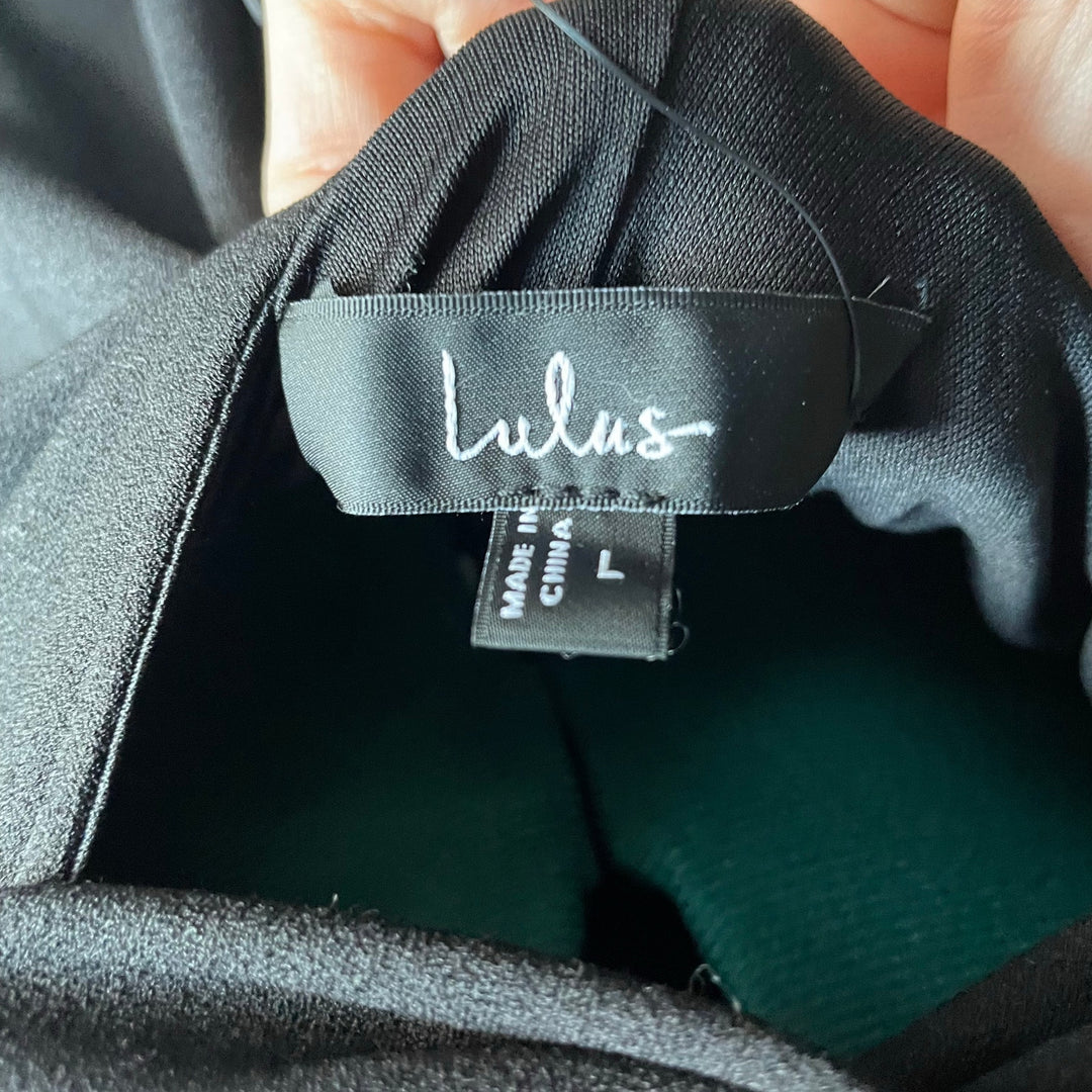 Lulu's Formal Low Back Cutout Cocktail Maxi Dress Minimalist NWT size L