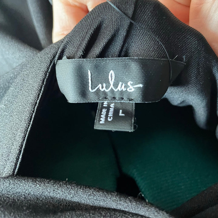Lulu's Formal Low Back Cutout Cocktail Maxi Dress Minimalist NWT size L
