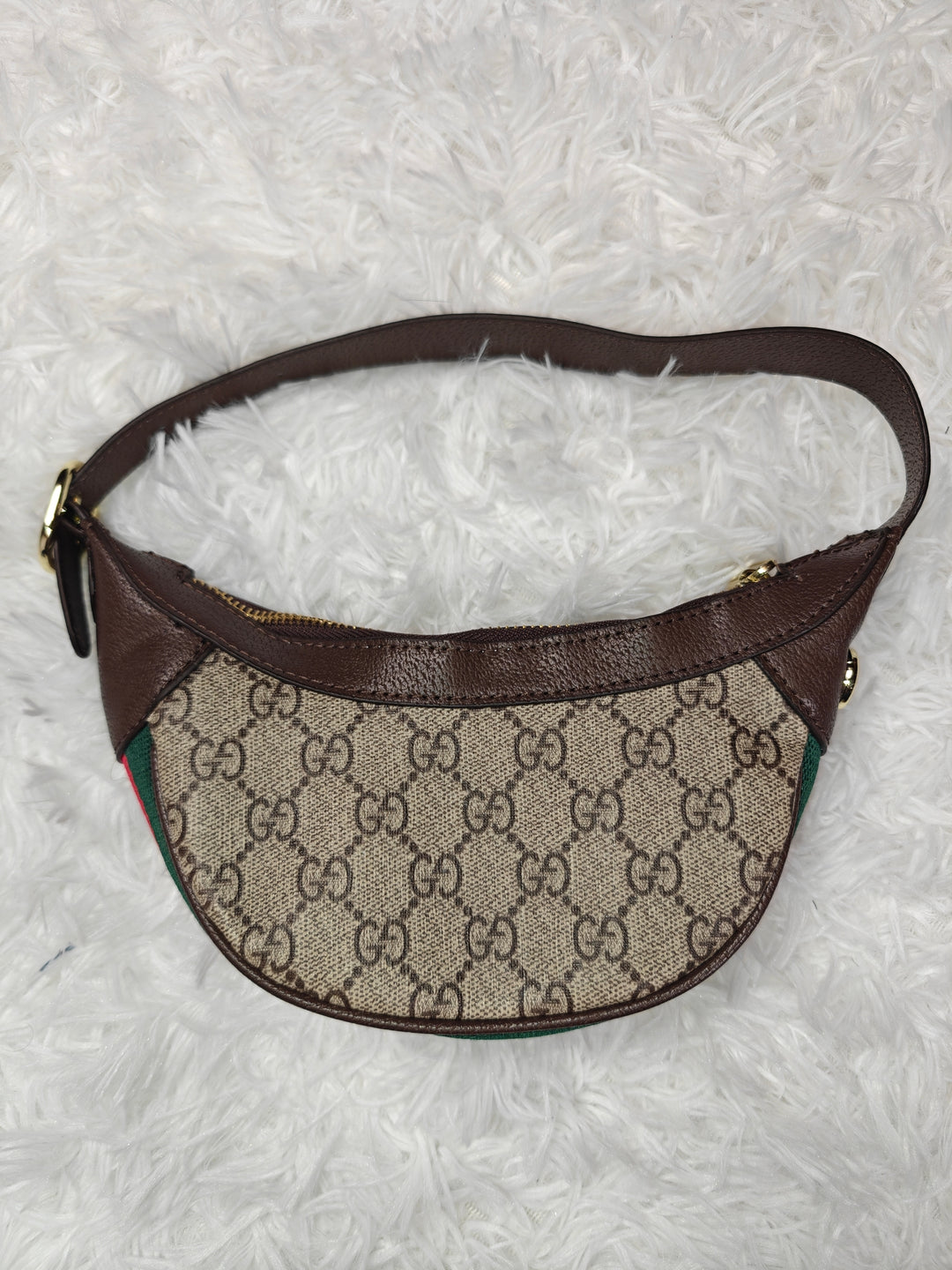 Women Gucci Style Half Moon Hobo Bag Brown Beige Green Red