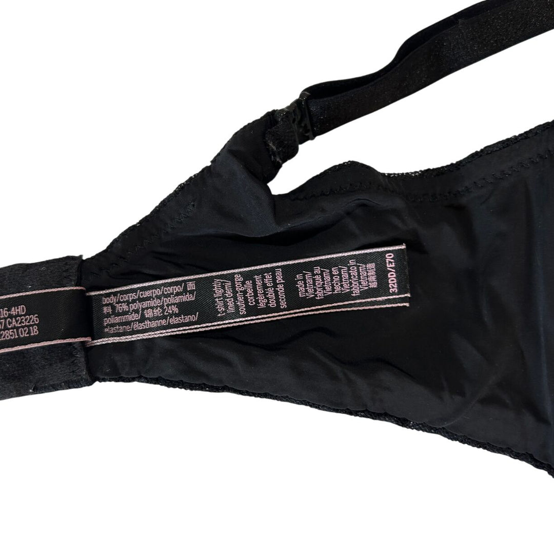 Vicorias Secret Womens Black T Shirt Bra Demi Underwire