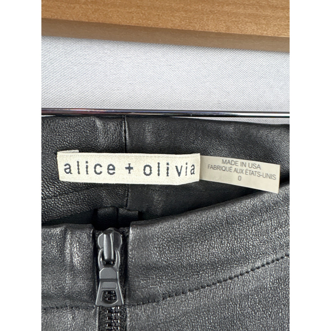 Women’s Alice + Olivia Size 0 Black Leather Pants