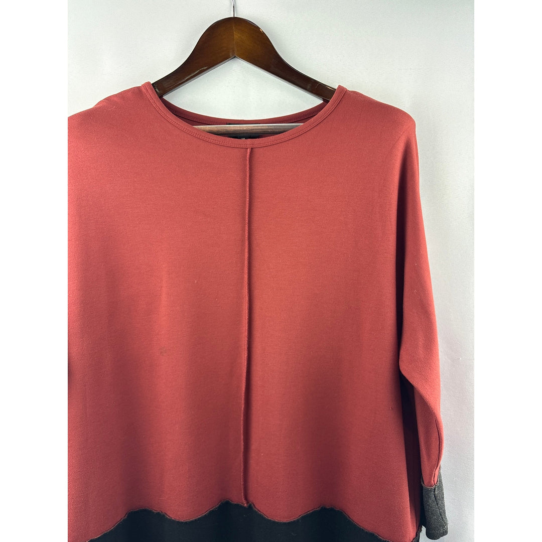 Women’s Jones New York Size 14 Burnt Red, Black &amp; Gray Colorblock Dress