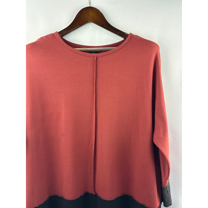 Women’s Jones New York Size 14 Burnt Red, Black &amp; Gray Colorblock Dress
