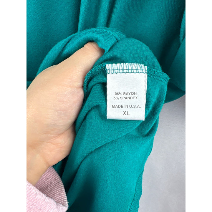 Women’s Bobeau XL Teal Cowelneck Blouse