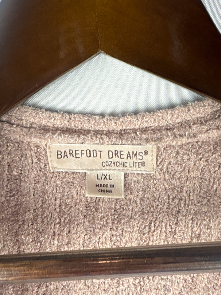 Women’s Barefoot Dreams L/XL Mauvish Beige Cardigan