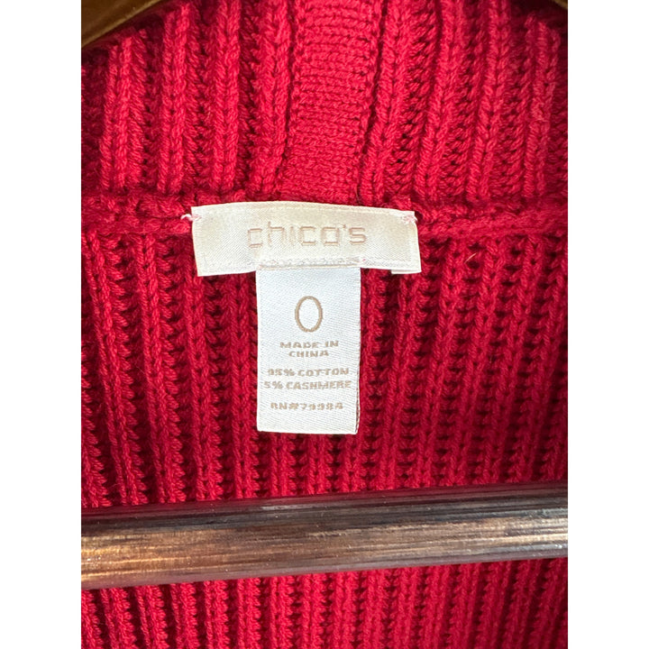 Women’s Chico’s Size 0 Red Sleeveless Sweater