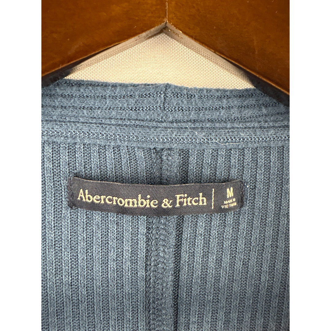 Women’s Abercrombie & Fitch Medium Grey/Blue Long Sleeve Ribbed Shirt