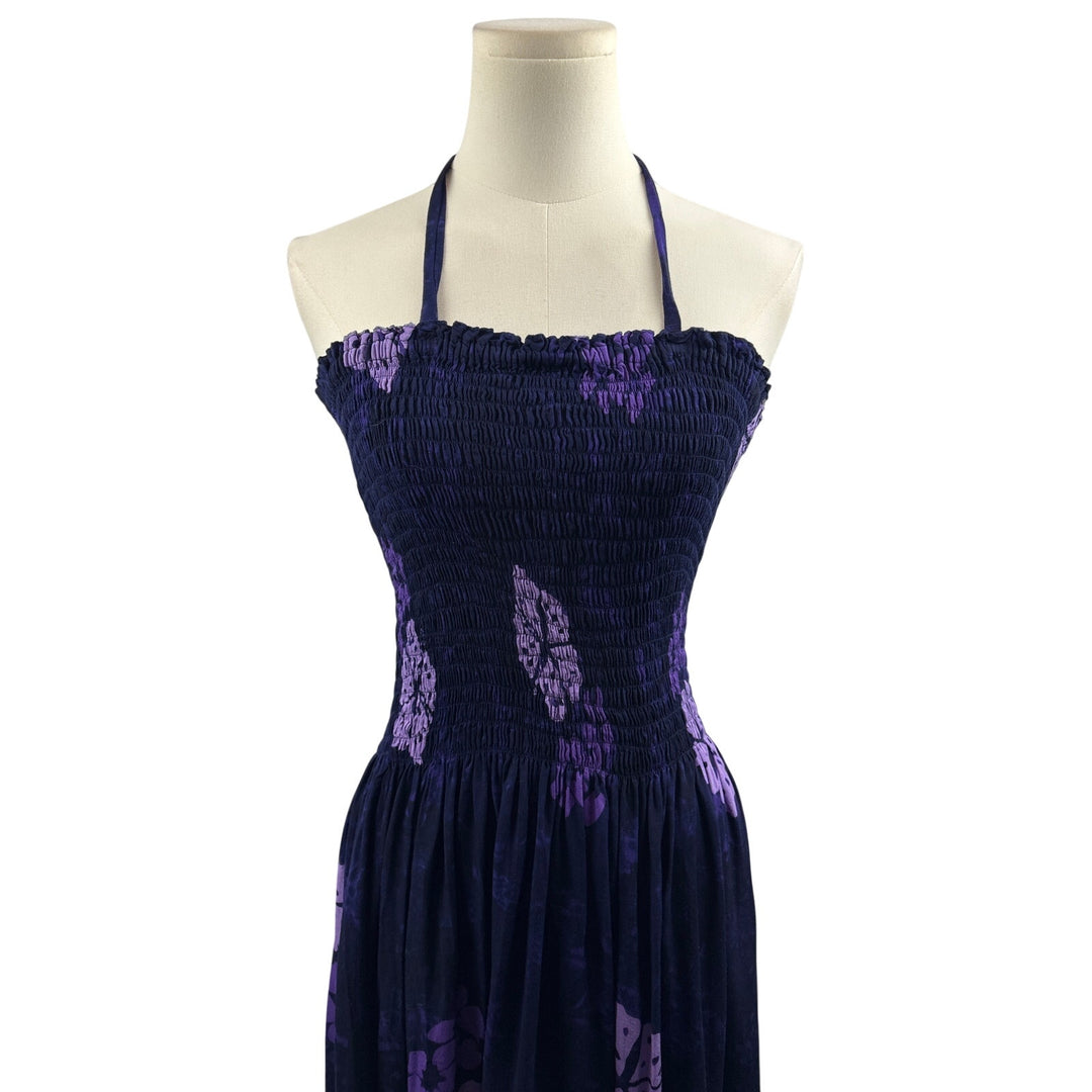 Women’s Young’s Fashion O/S Indigo & Purple Floral Halter Dress