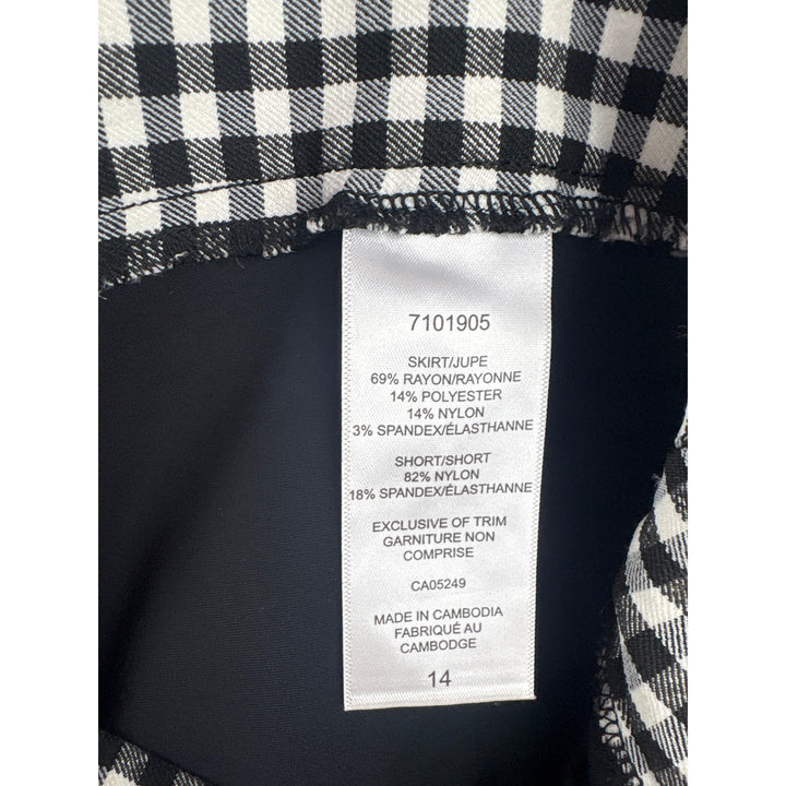 Women’s S.C. & Co. Size 14 Black & White Gingham Mini Skort