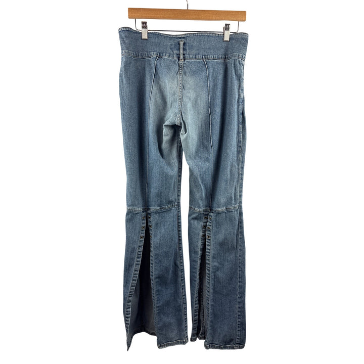 Women’s Hot Kiss Size 13 Light Wash Blue Wide Leg Jeans w/ Back Slits