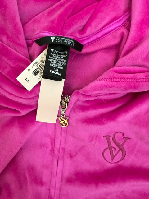Victorias Secret Barbie Pink Velour Tracksuit Set Size Large NWT