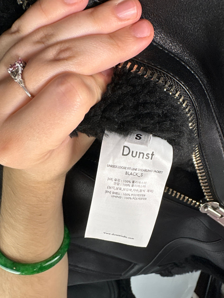 Dunst Unisex Small Black Loose Fit Shearling Jacket