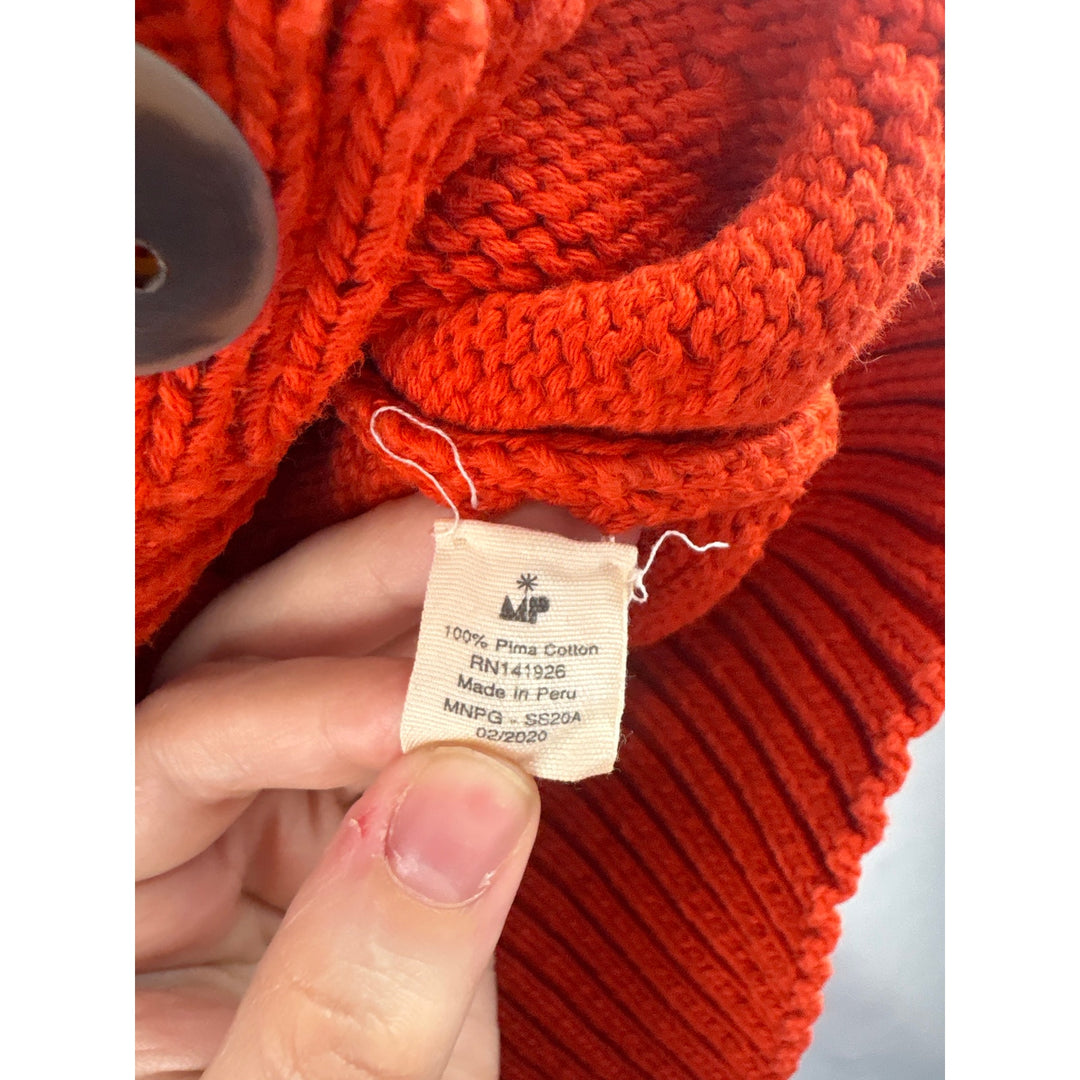 Women’s Misha & Puff XS/S Bright Orange Cropped Popcorn Cardigan
