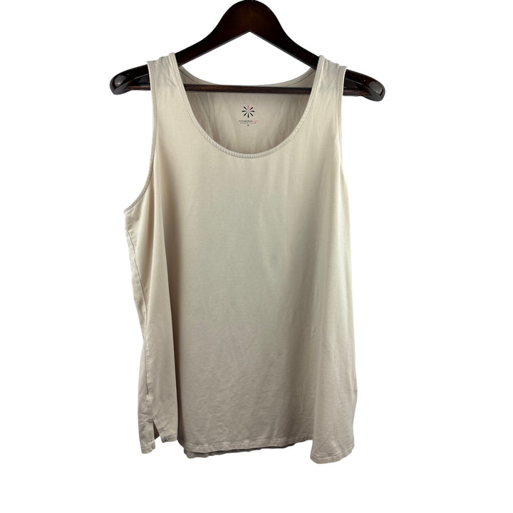Women’s Isaac Mizrahi Live! Size 1X Beige Tank Top