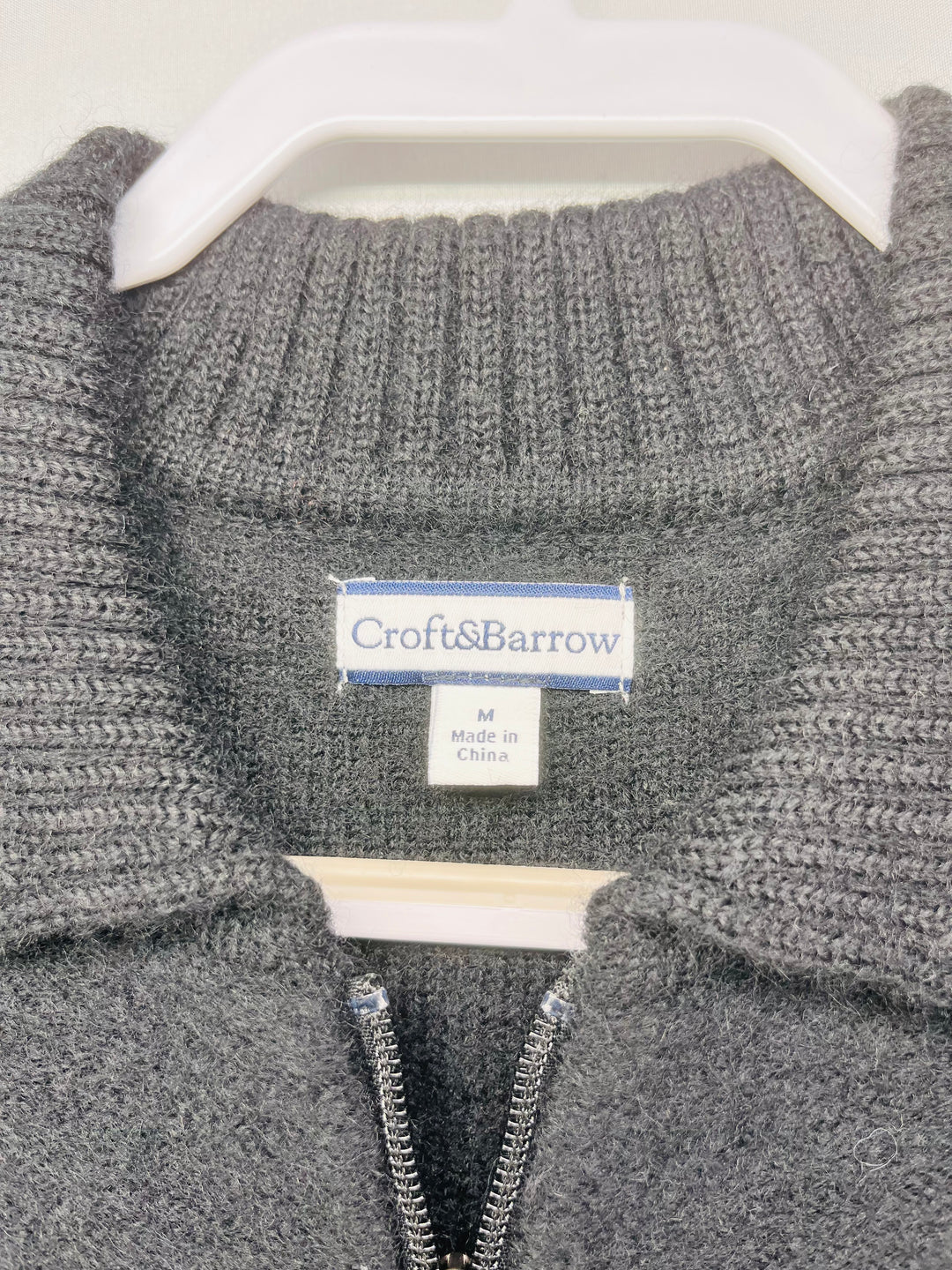 Croft & Barrow Black Wool Full Zip Sweater Cardigan Jacket 2 Pocket