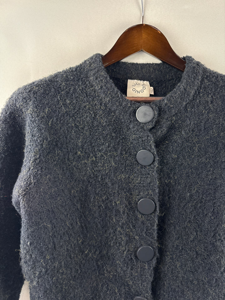 Women’s Lili Sidonio Medium Black Knit Cropped Cardigan